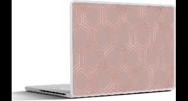 Laptop sticker - 14 inch - Patronen - Roségoud - Roze - 32x5x23x5cm - Laptopstickers - Laptop skin - Cover