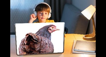 Laptop sticker - 15.6 inch - Achteraanzicht kip - 36x27,5cm - Laptopstickers - Laptop skin - Cover