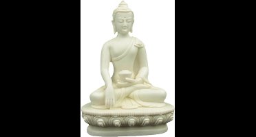 Boeddha beeld klein wit - 15 - Polyresin