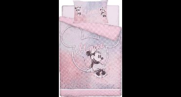 Blauw en roze katoenen beddengoed 135x200 cm Minnie Mouse, OEKO-TEX
