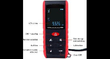 Laser Afstandsmeter 100 Meter Bereik - digitaal - Waterpas - inclusief batterijen - Ntech