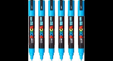 Posca - Verfstift PC5M M lichtblauw | 6 stuks