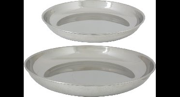 Cosy & Trendy serveerschaal voor zeevruchten - RVS - twee schalen - 26 en 35 cm