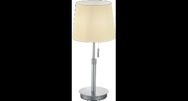 LED Tafellamp - Tafelverlichting - Torna Dyon - E27 Fitting - Rond - Mat Nikkel - Aluminium