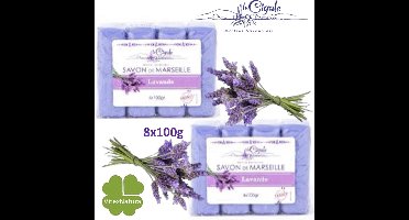 La Cigale Savon de Marseille Zeep - Glycerine en Lavendel - 100 gram - 8 Zeepblokken