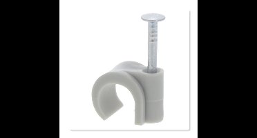 Q-link kabelclip rond 12 mm grijs.Inhoud 20 stuks