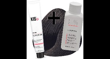 KIS haarverfset - 3N Donkerbruin  - haarverf & waterstofperoxide