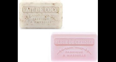 2x zeep bar savon de marseille Kokosmelk scrub & Kersenbloesem