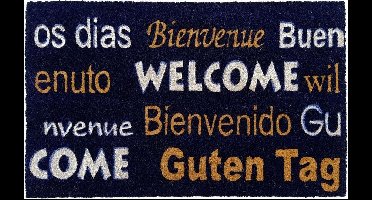 Kokosmat Welcome - Bienvenue - Bienvenido - Guten Tag - Deurmat 50x80 cm