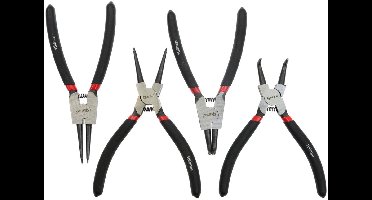 GEKO Circliptangenset - 4 stuks - CrV staal - Antislip handgrepen - 160mm