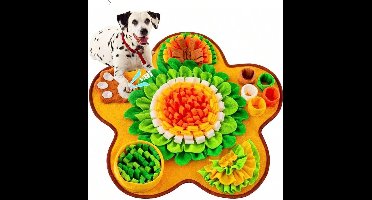 S&E Bloemvormige Snuffelmat voor Huisdieren – Trainingsmat voor Langzame Voeding - Geel