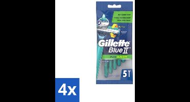 Gillette Blue II - Plus Slalom - Wegwerpscheermesjes - 5 Scheermesjes - Voordeelverpakking - 4 stuks
