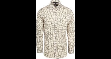 Suitable Overhemd Print Beige - Maat XL - Heren - Casual Shirt