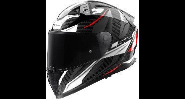 LS2 FF811 Vector II Carbon Savage Wit Rood Grijs Integraalhelm - Maat S - Helm