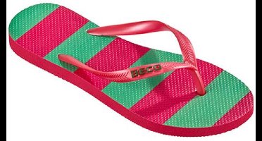 BECO dames teenslippers - roze/groen - maat 40-41