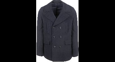 Suitable Caban Coat Wol Donkerblauw (navy) - Maat 54 - Heren - Mantels & coats
