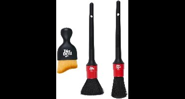 Dirt Devil - Auto - Interieur borstels - Set van 3 stuks - Borstelset - zwart/rood