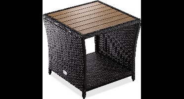 Casaria Bijzettafel - Polyrattan Vierkant 45x45x40cm - Zwart