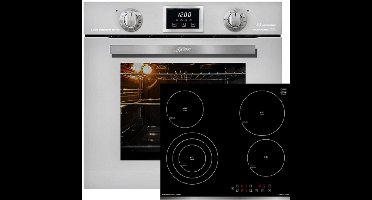 Kaiser - Inbouwoven - EH 6326 W - elektrische kookplaat - KCT 6703 Fmet 1-voudige telescoopgeleider - elektrische oven - 79L -