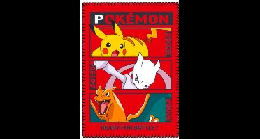Pokémon fleece plaid - 100 x 140 cm. - Pokemon deken - rood