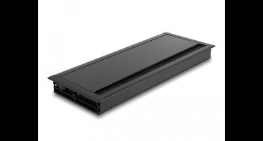 Kabeldoorvoer voor tafelinbouw met borstel 300 x 120 x 28 mm zwart