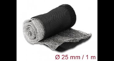 Emi afscherming gevlochten mouw met haak-en-loop bevestigingswarmtewarmtebestendig 1 m x 25 mm zwart