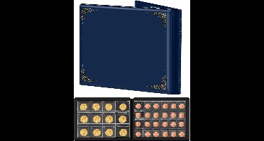 ApexArte® Muntenalbum - Munten Verzamelmap - Blauw