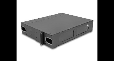 Delock 19″ Fiber Optic Patch Panel with viewing window unequipped 2U dark grey