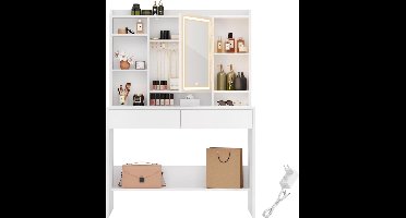 ApexArte® Make Up Tafel met Spiegel - Kaptafel - Voor Vrouwen & Meisjes - Wit