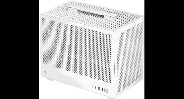 DeepCool CH160 Mesh - SFF Mini-ITX - geen voeding (ATX, SFX, SFX-L) - 1x 2.5", 1x 3.5" - 2x USB A - 1x USB C - wit