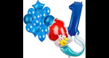 Ariel ballonnen pakket - 82x60cm - Folie Ballon - Prinses - Themafeest - 1 jaar - Verjaardag - Ballonnen - Versiering - Helium ballon - de kleine zeemeermin