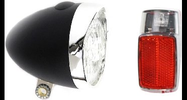 Falkx LED fietsverlichtingsset - koplamp en achterlicht met reflector - inclusief batterijen