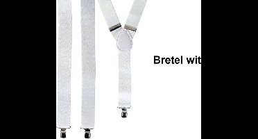 Luxe Bretel wit 30mm breed - Merk PartyXplosion - Carnaval festival thema feest party fun black and white carnaval huwelijk gala