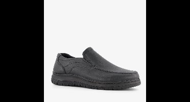 Heren instappers met brede leest zwart - Maat 41 - Uitneembare zool