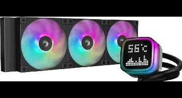 DeepCool LP360 - Vloeistofkoelsysteem processor Afmeting radiator: 360mm - voor Intel LGA: 1851, 1700, 1200, 115x - AMD AM5, AM4 - 3x 120mm FDB ARGB Fans - 4-pins - zwart