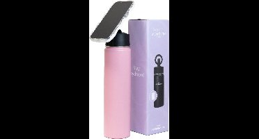 xoxo Wildhearts Waterfles / Drinkfles - 700ml (0,7 Liter) - Roze - met magneet geschikt voor MagSafe - Magnetische telefoonhouder fles - BPA- & Lekvrij - Thermoskan met rietje - Thermosfles - RVS - Voor warme en koude dranken