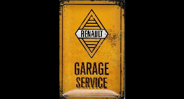 Renault Garage Service Metalen wandbord in reliëf 20 x 30 cm.
