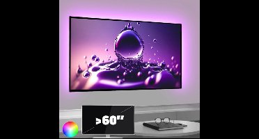 TV verlichting | TV Lamp | met 3x RGBWW strip >60 inch | Gaming accessoires | Led Light Strip | Licht strip