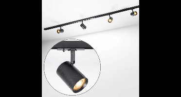 Industrieel 1-fase railsysteem van 1,5 meter met Jamie spots - plafond rail