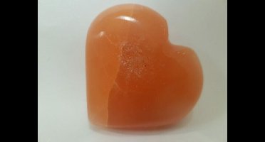 Hart knuffelsteen seleniet oranje 8 cm