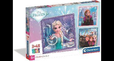Clementoni - Puzzel - 3x48 Stukjes - Frozen Thema - Puzzel Voor Kinderen - Vanaf 5 Jaar