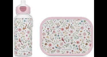 Mepal lunchset (pop-up fles & lunchbox) Campus Little Dutch - 400 + 750 ml - Broodtrommel en Drinkbeker voor kinderen - Bento box - Pop-up drinkfles - Fairy Wonders