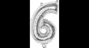 New Age Devi - Folie-Ballon 6 zilver 40-cm