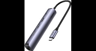 UGREEN 5 IN 1 USB C Hub HDMI 4K@60Hz Gigabit Ethernet PD 100W 2 USB 3.0 USB C Docking Station Aluminium Compatibel met MacBook Pro/Air M1 M2, Surface Pro, Galaxy Tab S8, etc.