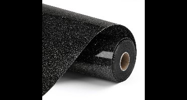 Heat Transfer Vinyl Glitter - Black - 30.5 x 90 cm