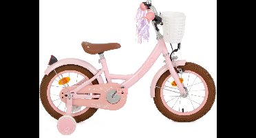 AMIGO Perfect Meisjesfiets - Kinderfiets voor Meisjes - 14 Inch 22 cm - Terugtraprem - Roze