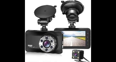ApexArte® Dashcam voor Auto - Dualdashcam Voor en Achter - Full HD - Zwart