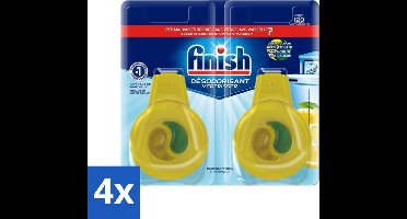 Finish Deo Odorstop - Vaatwasverfrisser - Citroen Parfum - Anti-geur - Tot 120 Afwasbeurten - Voordeelverpakking - 4 stuks