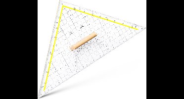 Aristo tekendriehoek - schaalverdeling 30cm - onbuigzaam - transparant - met houten greep - AR-1648