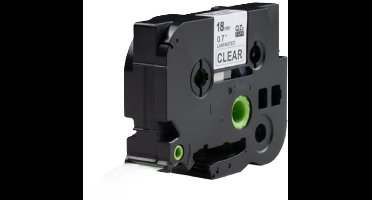 Label Tape Geschikt voor Brother TZe-141 | 18 mm x 8 m | Zwart op Transparant - 1 stuk - Geschikt voor: 1280 1280CB 1280DT 1280VP 1290 1290DT 1290VP 2400 2400E 2420PC 2430PC 2430PC (black) 2450 2450CC 2450DX 2500PC 2730VP 3600 530 540 550 7100VP